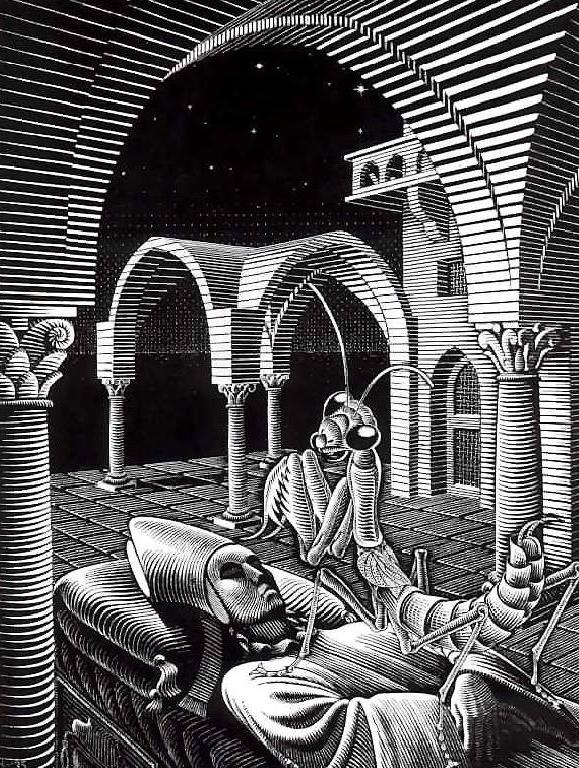 Dream by M.C. Escher