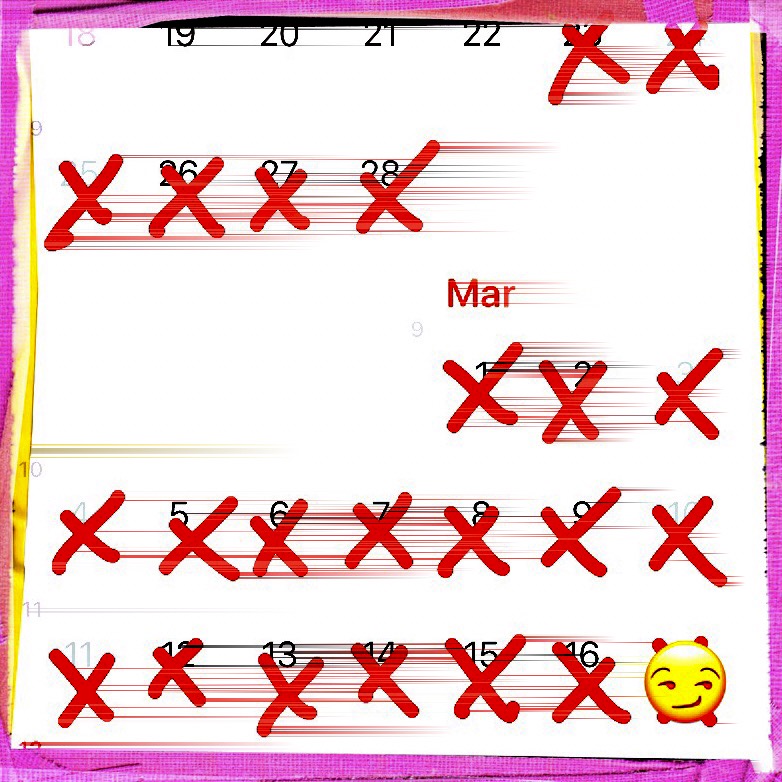 A calendar month of sick days A calendar month of sick days