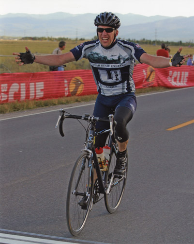 Brother Jason, Master of Cycling, embraces victory!